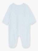 Ice blue velvet romper in organic cotton and recycled polyester GOMER / 23H0NGB1GRE219