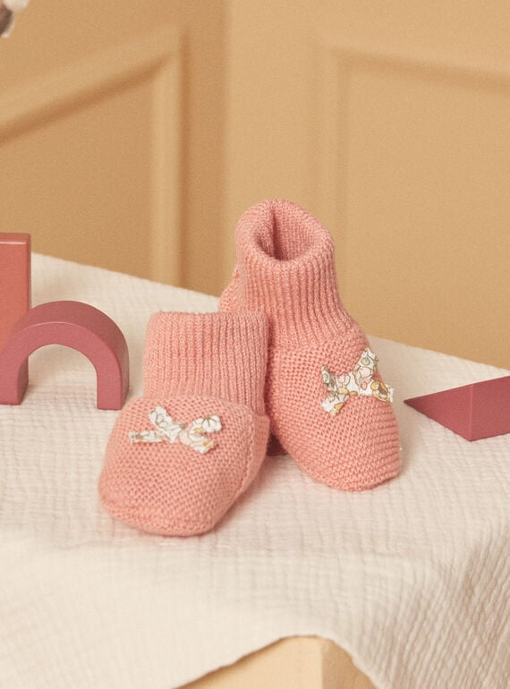Powder pink baby slippers LOICA / 24H0AF11CHPD327
