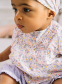 Lilac bodysuit, bloomer and headband with flower print FORINE / 23E0CFT2ENSH700