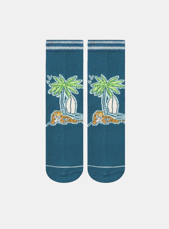 Blue printed socks KROFOAGE / 24E4PGE1SOQC241