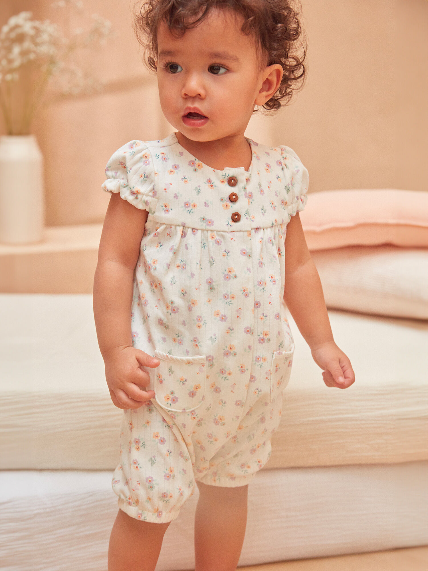 Baby girl romper pajamas top
