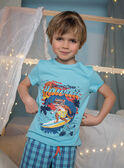 Child boy's turquoise blue surf pajama set CAWAIAGE / 22E5PG55PYJC216
