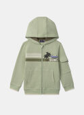 Light green KIDS CARDIGAN MLESSAGE / 25E3PGO1GILG600