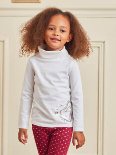 Girl's ecru c pattern sweater BROSOPETTE1 / 21H2PFF2SPL001