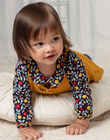 Baby girl's navy blue blouse with flowery print BAELISE / 21H1BF51BOD070