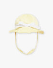 Baby girl sunny yellow muslin and satin hat CYEMY / 22E4BF31CHA102