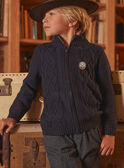 Navy blue knitted cardigan GLECAGE / 23H3PGQ1GIL715