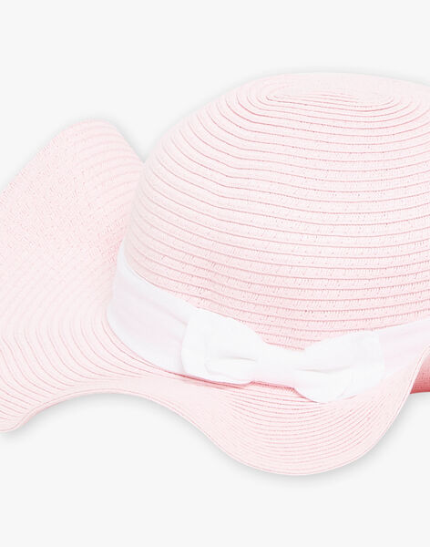 Pink and white ribbon hat child girl COUHAETTE / 22E4PFH1CHA301