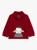 Crimson red shawl-collar sweater GAPIERROT / 23H1BGQ1PULF511