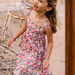 Child girl sun dress in poplin with floral print