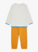 Mustard and grey cotton pyjama set KUIGLAGE / 24E5PG56PYJ943