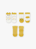 3 ecru and mustard socks GAERNESTINE / 23H4BF91LC3001