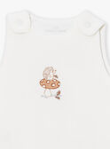Ecru velvet baby sleeping bag LOVE / 24H0AM11TUR001