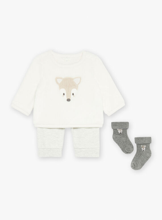 Light gray top, pajama bottoms and socks GODSON / 23H0CGL2ENSJ920