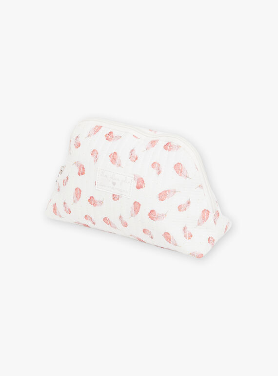 Baby Girl Feather Print Pencil Case in Poplin DOROTA / 22H0AF11TRN001