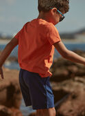 Orange and navy blue jersey T-shirt and shorts FRUPLAGE2 / 23E3PGU2ENS402