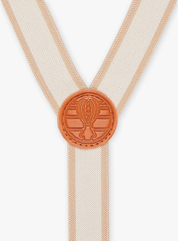 Off white and beige leather detail pant straps FREBRETAGE / 23E4PGI1BRE001