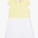 Child girl two-tone satin and bloomer dress