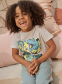 Child boy Ash Grey Fantasy Dinosaur T-Shirt CAXOLAGE / 22E3PGB1TMCJ904