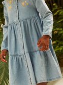 Blue denim dress with floral embroidery FADENETTE / 23E2PF81ROBP272