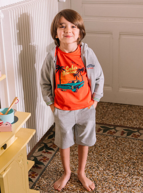 Red t-shirt with beach design child boy COACAGE / 22E3PGM1TMC506