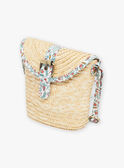 Child girl straw bag with flower print CUIZIETTE / 22E4PFJ1BES009