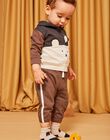 Icy brown jogging suit with white stripes DALEON / 22H1BGR1JGBI811