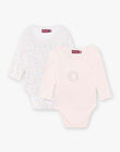 Set of 2 assorted floral bodysuits for a girl birth CORALIE / 22E0NFC1BOD301
