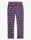 Child girl navy blue floral print jogging suit CLAPETTE / 22E2PFF2JGB070