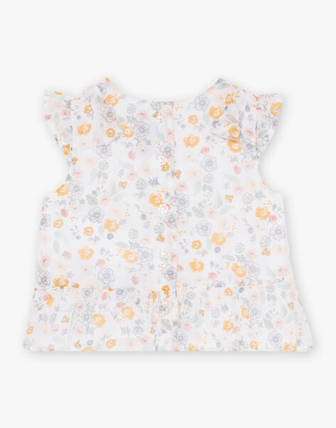 Baby girl floral print and ruffle blouse CYAMELIE / 22E1BF11CHE001