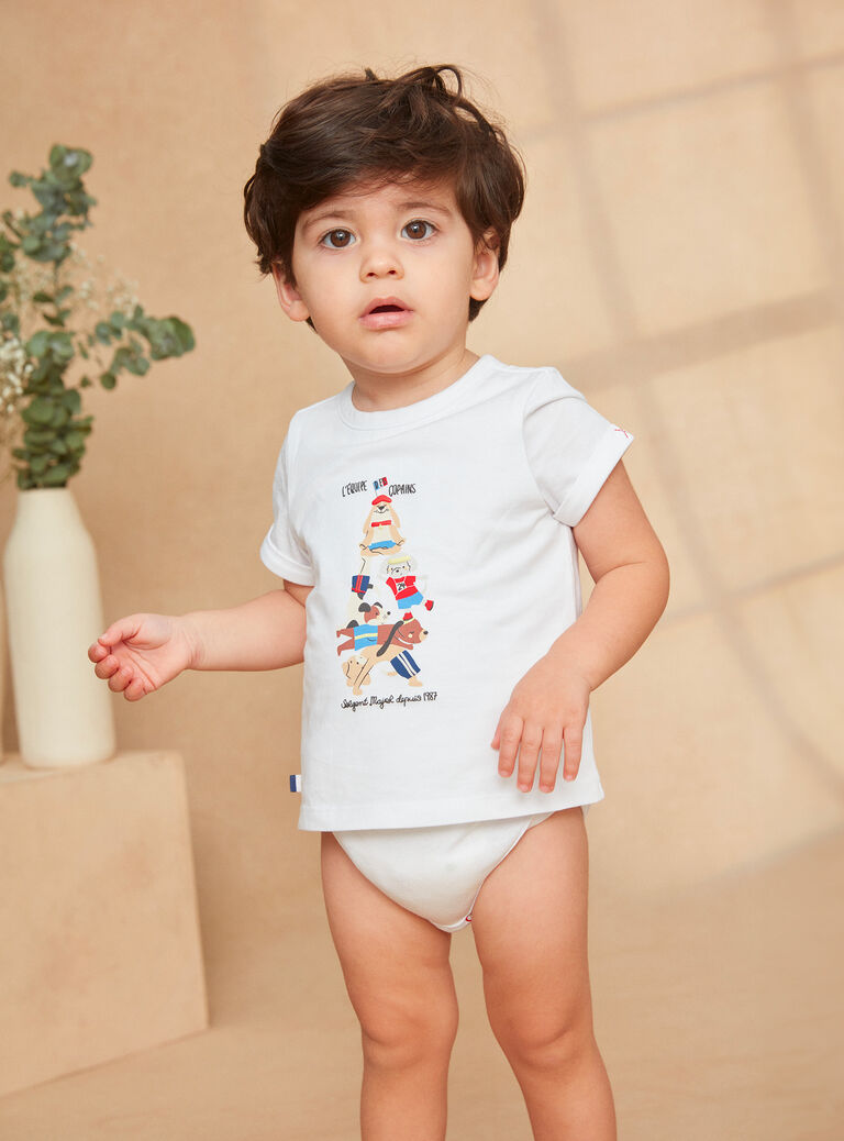 Short-sleeved printed bodysuit T-shirt Short-sleeved printed bodysuit T-shirt KAOSCAR / 24E1BGN1BOD001