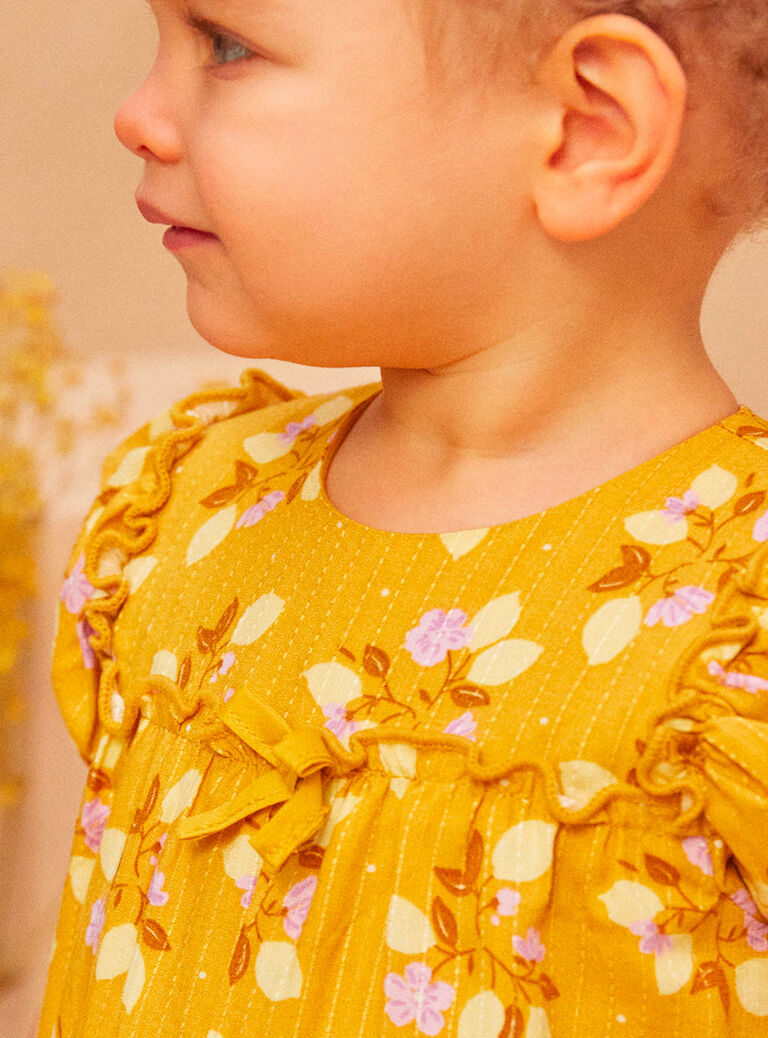 Yellow jumpsuit with a nature-inspired print Yellow jumpsuit with a nature-inspired print KALUCIE / 24E1BFD1CBL107