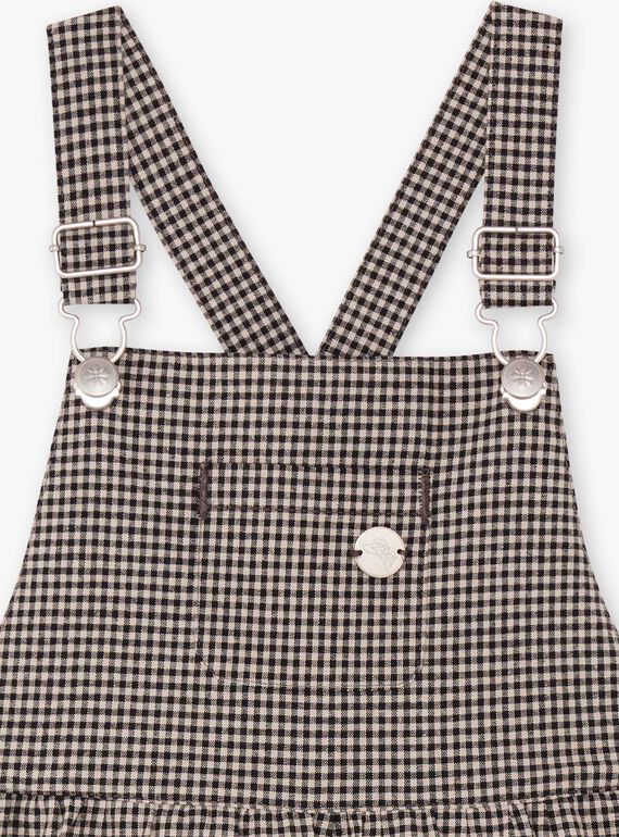 Girl's flowing gingham overalls dress BECHAETTE / 21H2PF21CHS090