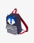 Canvas backpack with stripes and wolf animation DASACAGE / 22H4PGE1BESC205