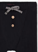 Baby boy plain black teddy bear pants BADAX / 21H1BG22PAN090