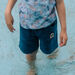 Child boy's duck blue terry shorts
