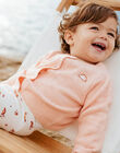 Baby girl nude knit cardigan CABARBARA / 22E1BF72CARD319