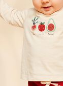 Vanilla polo with embroidered vegetable patches FACETHAN / 23E1BGB1POL114