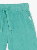 Dark turquoise cotton gauze shorts FLUMINAGE / 23E3PGQ3BERC217