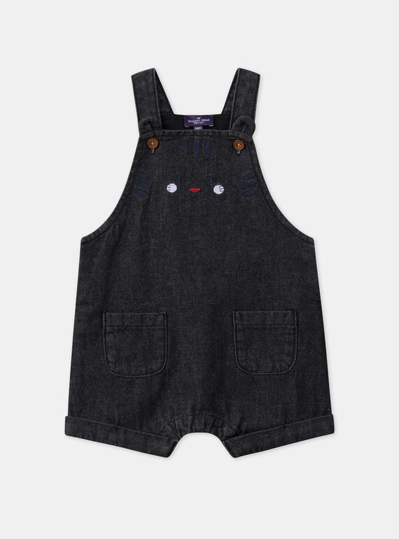 Black denim SHORT DUNGAREES MAJORAN / 25E1BGJ1SACK003