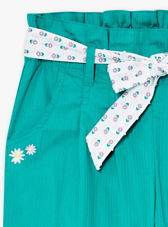 Green poplin flowing pants LAPANETTE / 24H2PFI2PANG624