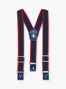 Baby boy navy blue pants with suspenders BAWARREN / 21H1BGR1PAN070