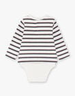 Baby Boy's Ecru and Navy Stripe Bodysuit BAJULIO / 21H1BG91BOD001