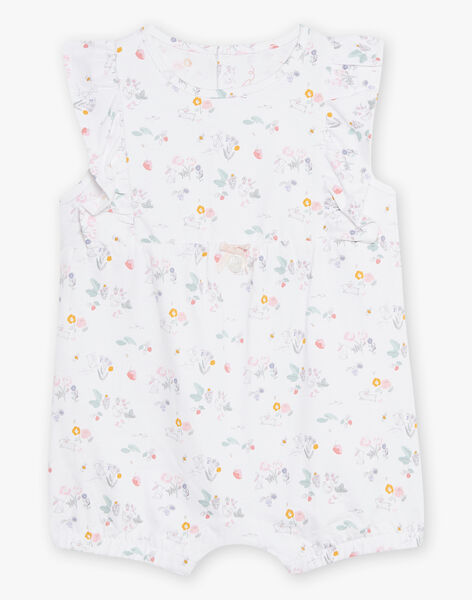 Short sleeveless romper with rabbit and flower print CEGINNA / 22E5BF53GRE000