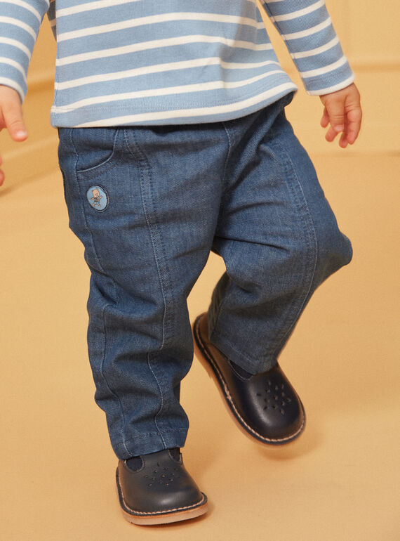 Blue denim pants with cut-outs LADORIAN / 24H1BGJ1JEAP274
