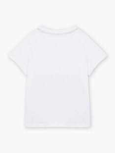 Off white T-shirt with child boy rowing pattern CECAGE / 22E3PG81TMC001