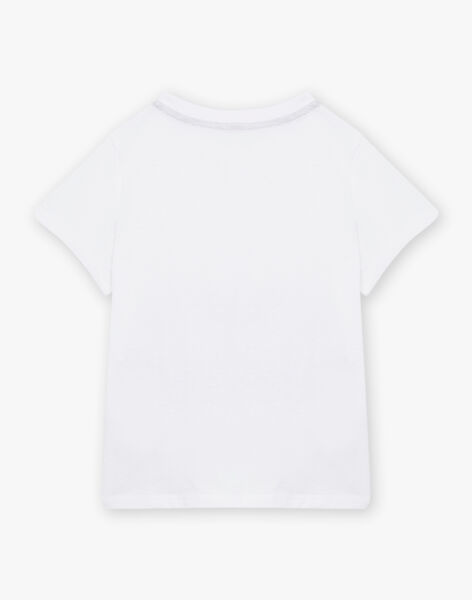 Off white T-shirt with child boy rowing pattern CECAGE / 22E3PG81TMC001
