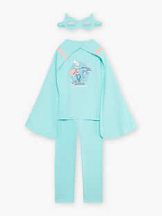 Turquoise superheroine disguise pajamas child girl CHOUJOETTE 2 / 22E5PFE3PYT202