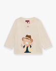 Baby boy sandy sweater with cowboy cat motif CAORSON / 22E1BGJ1PUL808