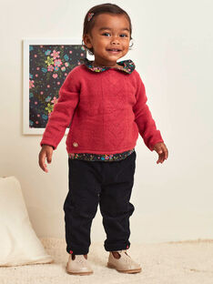 Baby girl black corduroy pants with bow BAMAELLE / 21H1BFM1PAN090